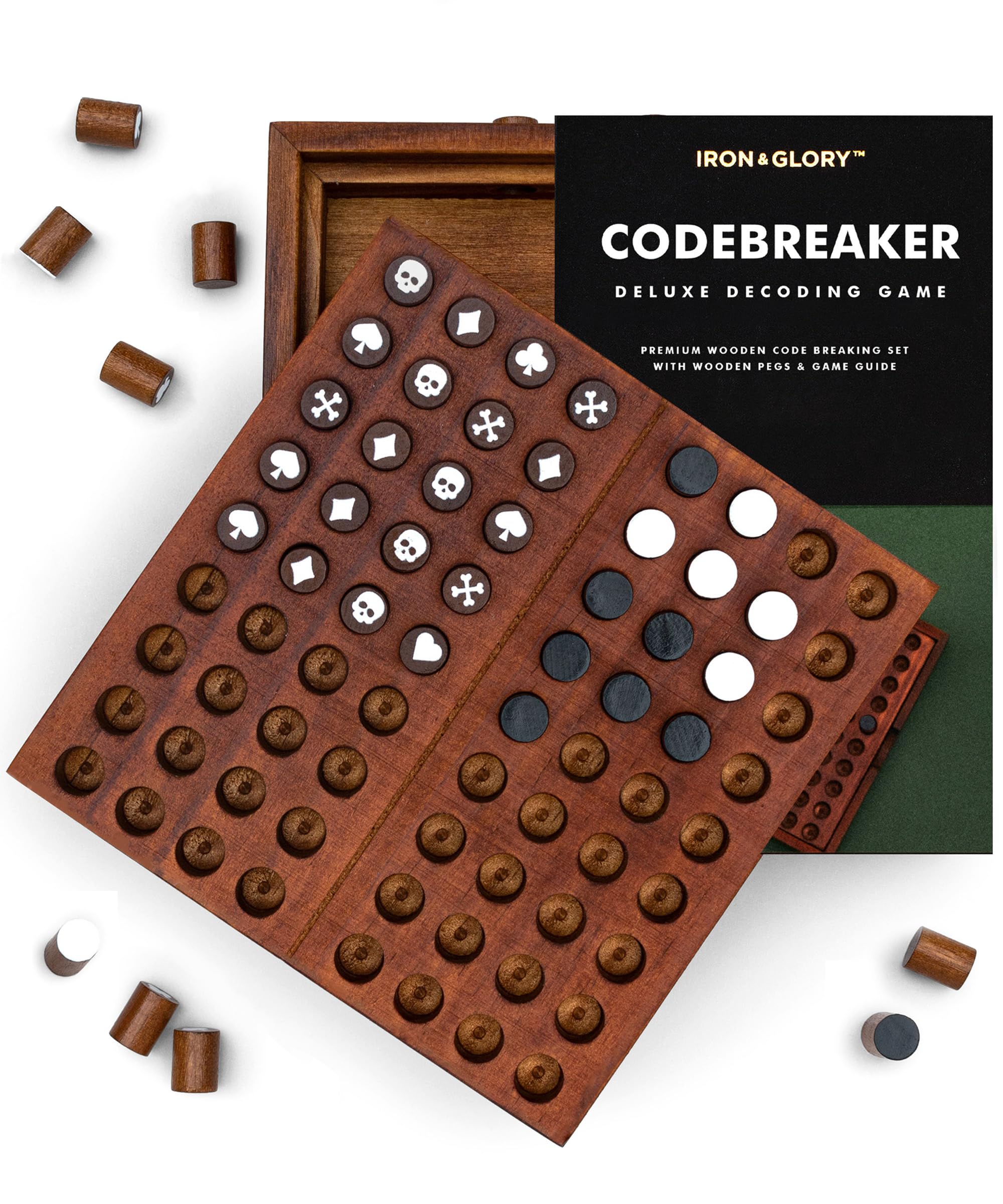 Iron & Glory Code Breaker | Drewniane puzzle gra planszowa | Pomysły na prezent dla taty i mężczyzn Prezenty urodzinowe | Akcesoria do dekoracji domu i dekoracja stolika kawowego | Gry strategiczne i