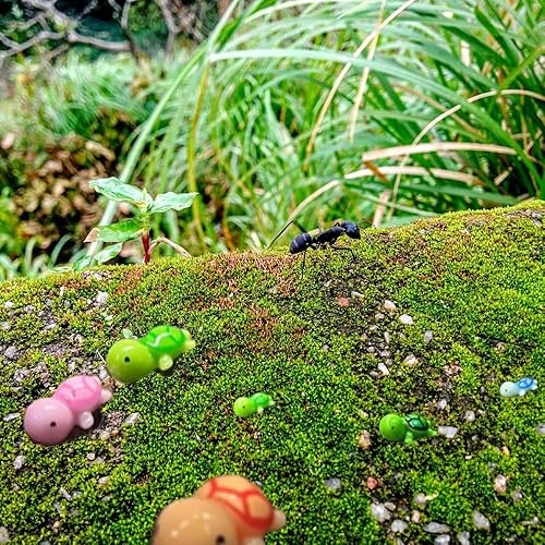 Miniatura 6 de 50 piezas de mini figuras de animales de resina de tortugas marinas, tortuga linda en miniatura, decoración de jardín de tortuga, adornos de