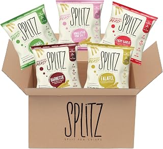 SPLITZ Split Pea Crisps Sample Pack (1.5oz) 5ct Plant-Based, Organic, Non-GMO, Vegan, Gluten-Free, Superfoods, Healthy Snack for Kids and Adults, High Protein, High Fiber, Low Calorie