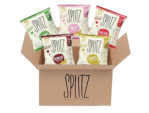Miniatura 8 de SPLITZ - Patatas fritas de guisante divididas (01  Paquete variado (1.5 oz) 12 ct) a base de plantas, orgánico, sin OMG, vegano, sin gluten,