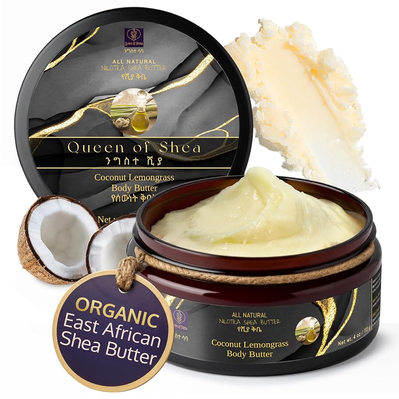 Manteiga corporal de karité com coco e capim-limão Queen of Shea, 57 g