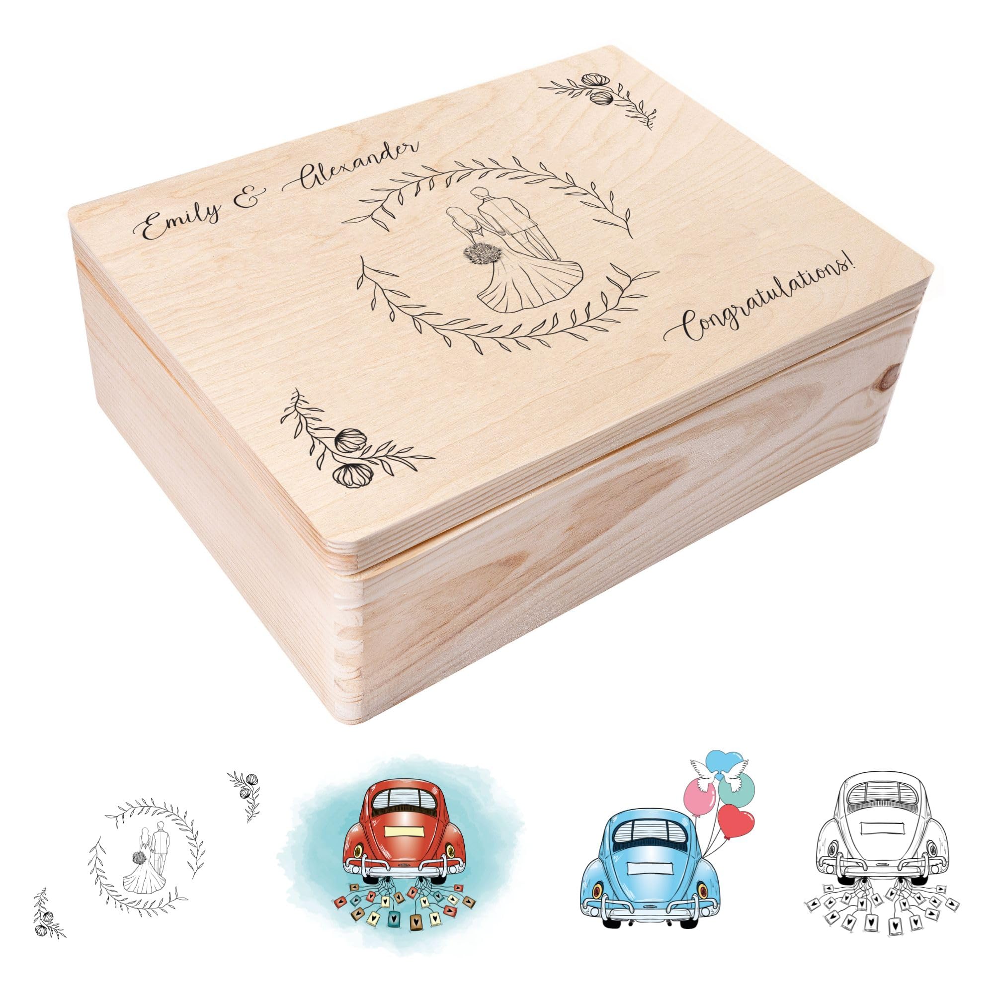 Creative Deco Wooden Storage Box, Unpainted Pine 40x30x14 โ image 1