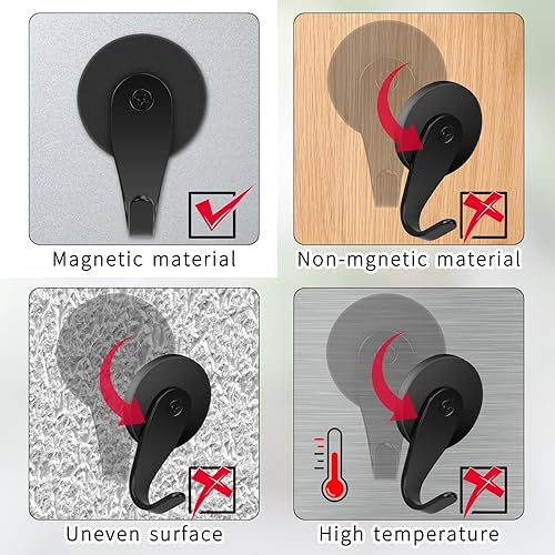 Vista 35 de FYY Percha magnética para corona, paquete de 2 imanes resistentes con gancho para refrigerador, ganchos magnéticos para decoración de Navidad