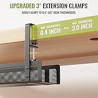 Vista 3 de [Upgraded] 2 Pack Cable Management Under Desk Tray, Xpatee 27.6" No Drill Open Slots Cable Management Tray, Cord Wire Organizer Box with Clamp for