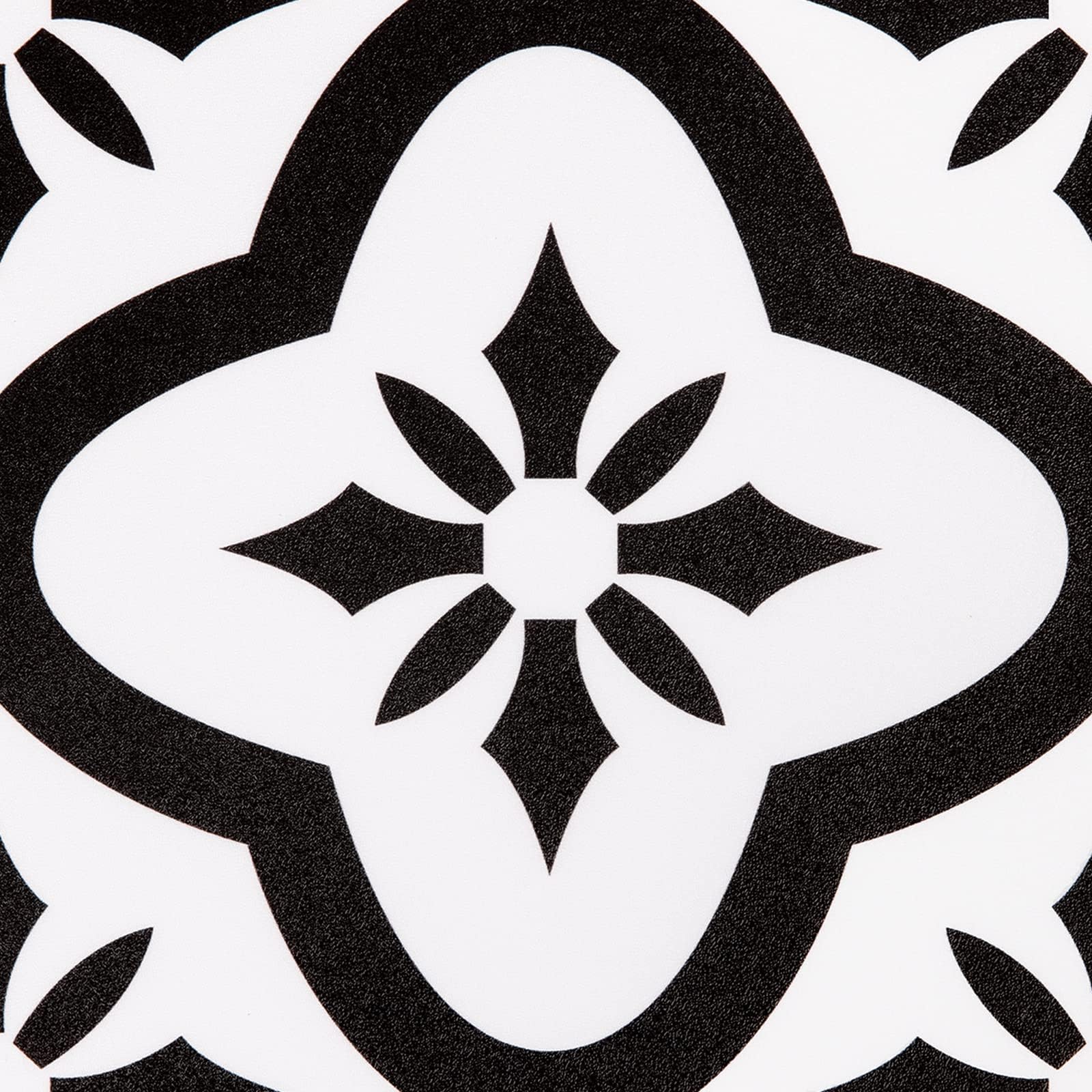 Elffloor Adhesive Floor Tiles Vinyl Flooring Self Adhesive Wall Tiles for Kitchen Bathroom Living Room Stickers PVC Waterproof Black and White 20X20cm 10pcs