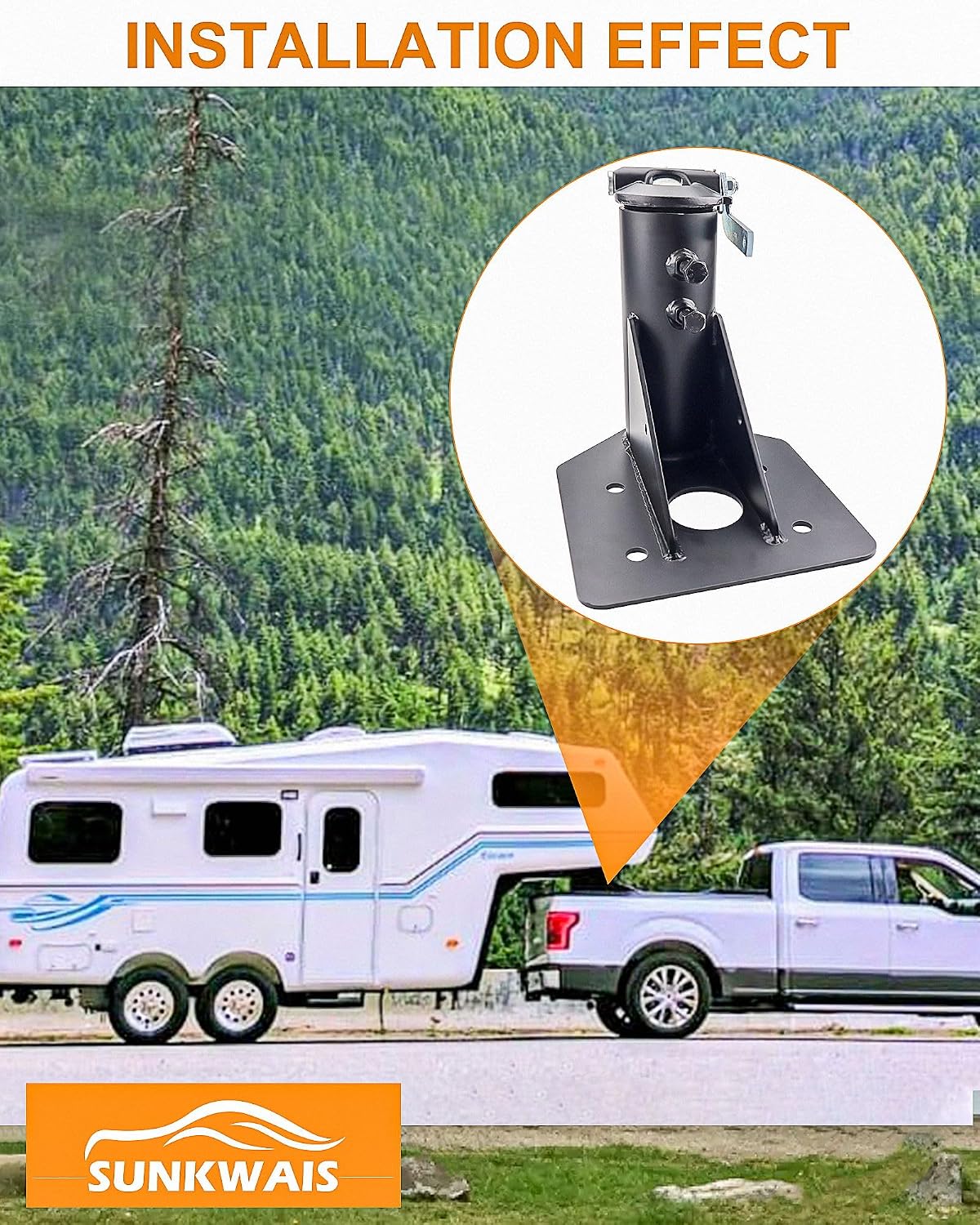 12217 5th Wheel to Gooseneck Adapter | 12"~17" Adjustable,Fifth Wheel to Gooseneck Adapter for RV & Camper to Gooseneck 2-5/16" Ball;12217