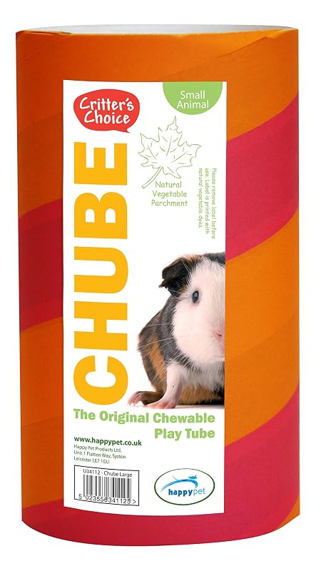 Brinquedo mastigável em tubo para pequenos animais Critters Choice Chube Original, papel vegetal, tamanho Grande, 1 unidade