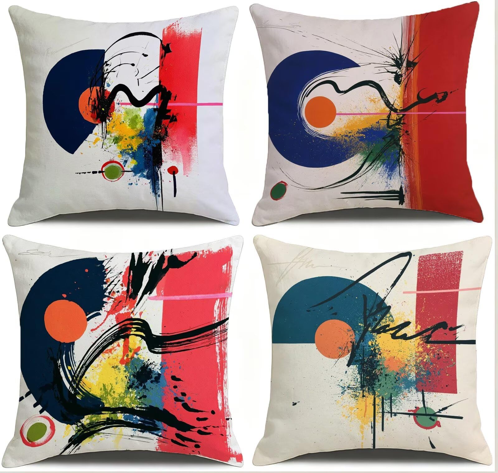 Coussin Exterieur Rouge Lot de 4,Housse Coussin Exterieur, Cod-741