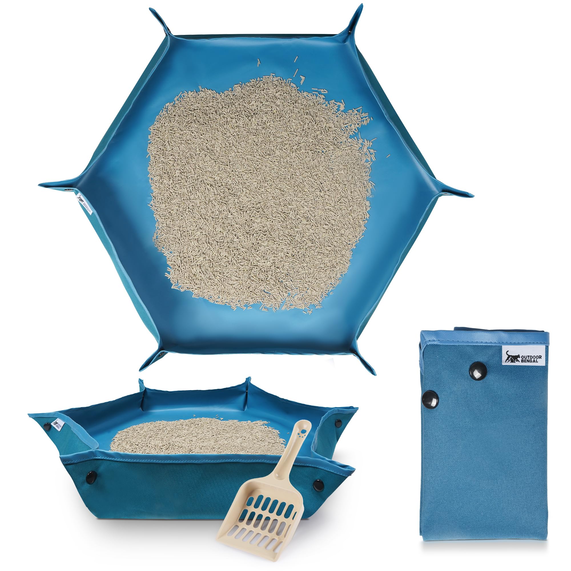 OutdoorBengal Go Litter™ Portable Travel Litter Box for Cats (Tray, XL)
