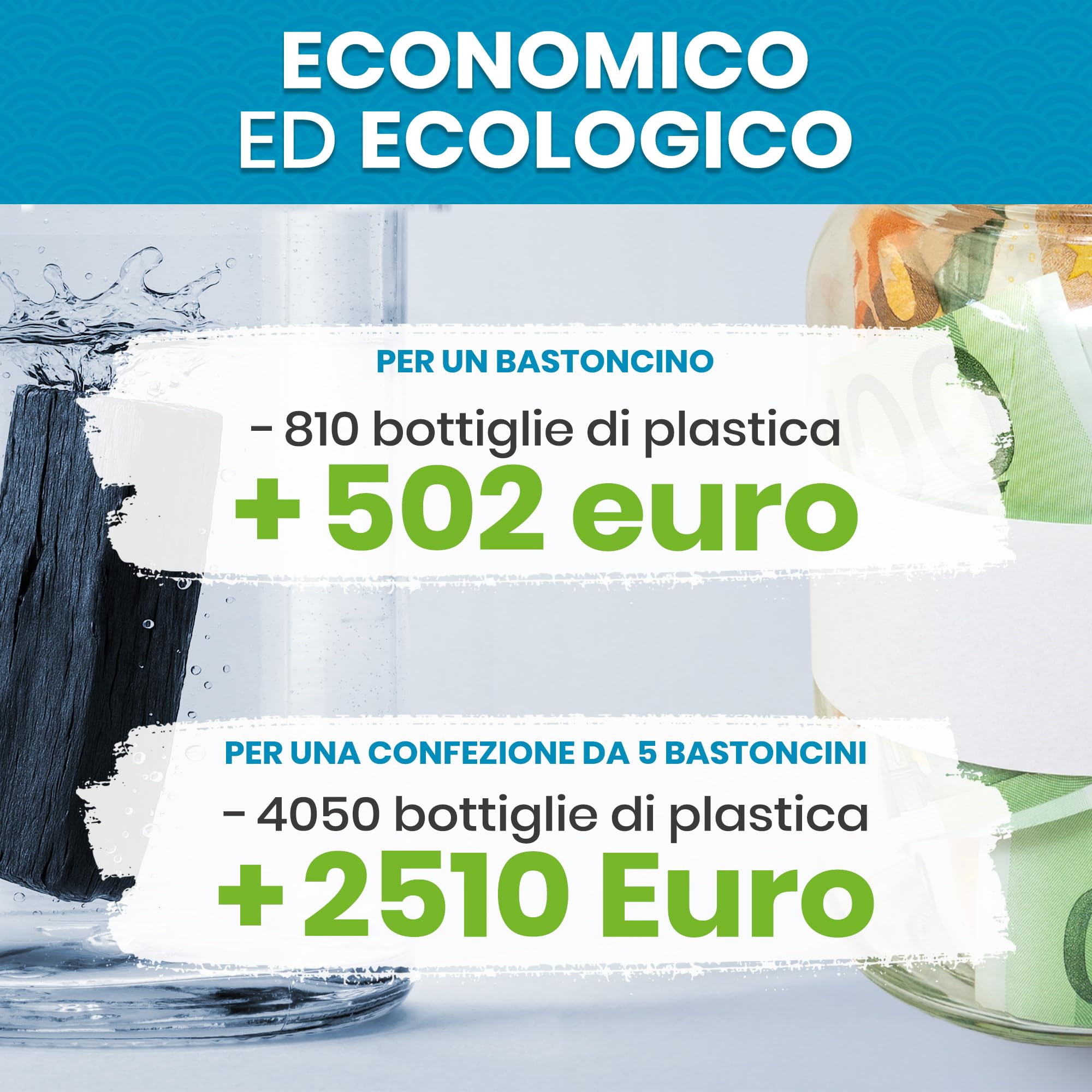 ORINKO® Binchotan Kishu - Filtro Acqua Carbone Attivo Giapponese x5 - Purificazione Naturale per Acqua - Carbone Vegetale Sostenibile per Caraffe e Rubinetti - Alternativa Ecologica per Acqua Pura