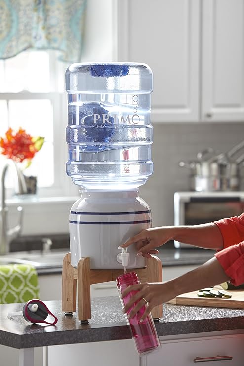 Primo Ceramic Countertop Water Jug Dispenser/Crock with Stand, Water Dispenser for 5 Gallon Bottle