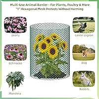 Vista 2 de Alambre de pollo, fácil de moldear, 15.7 x 87 pulgadas, recubierto de PVC verde, malla de alambre hexagonal galvanizado ligero, alambre de pollo