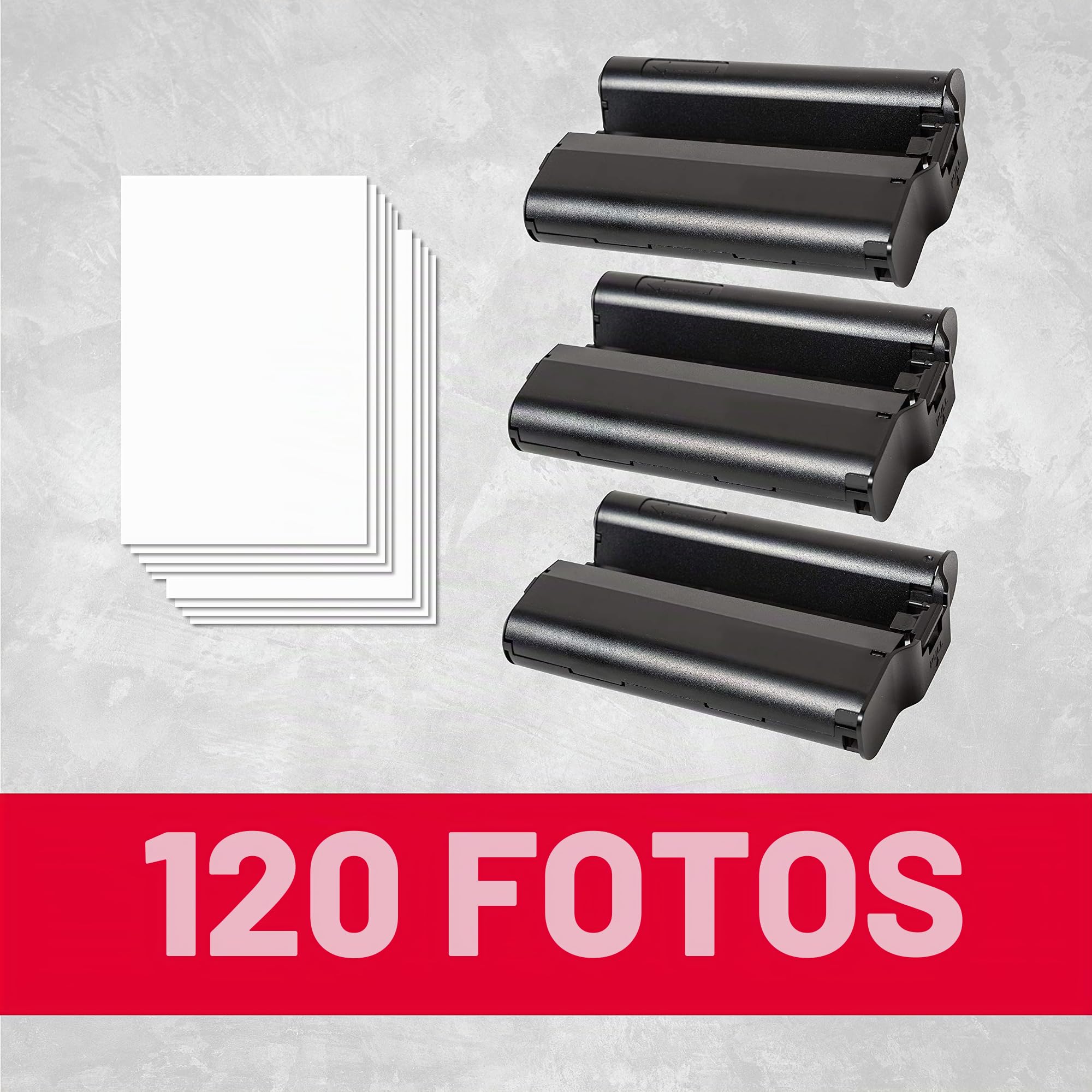 AgfaPhoto AGFA Photo - Cartucho y Papel, 40 Fotos, Formato 10 x 15 cm, AMOC, Compatible con AGFA Photo Realipix Moments y Kodak PD450, PD480 y PD450WIFI 120, Color Blanco
