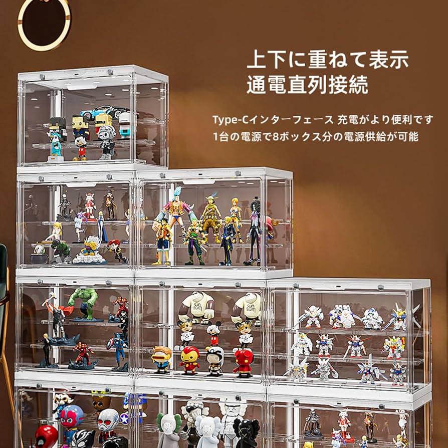 LED照明付き コレクションケース/ディスプレイケース Amazon.co.jp: LED照明付き アクリルケース フィギュアケース
