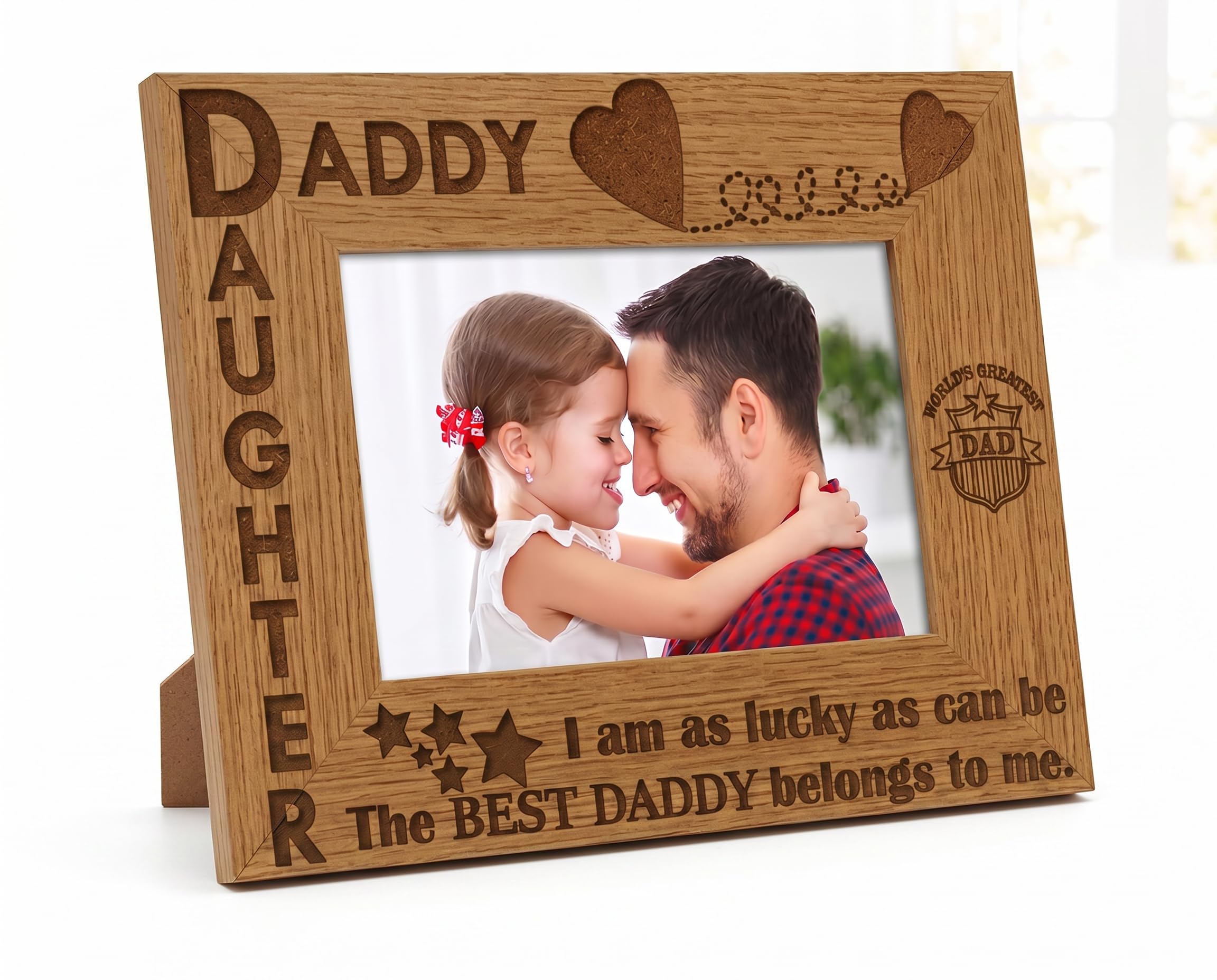 Daddy and Daughter Wooden Photo Frame Gift (5 x 7 Inch)