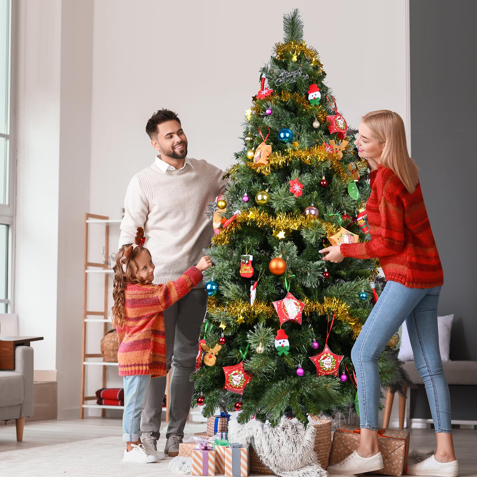YEAUPE PRO Sapin de Noël Artificiel en PVC 160cm avec 800 Pointes, 3 Parties pour Montage Facile, Compact, Support Métallique