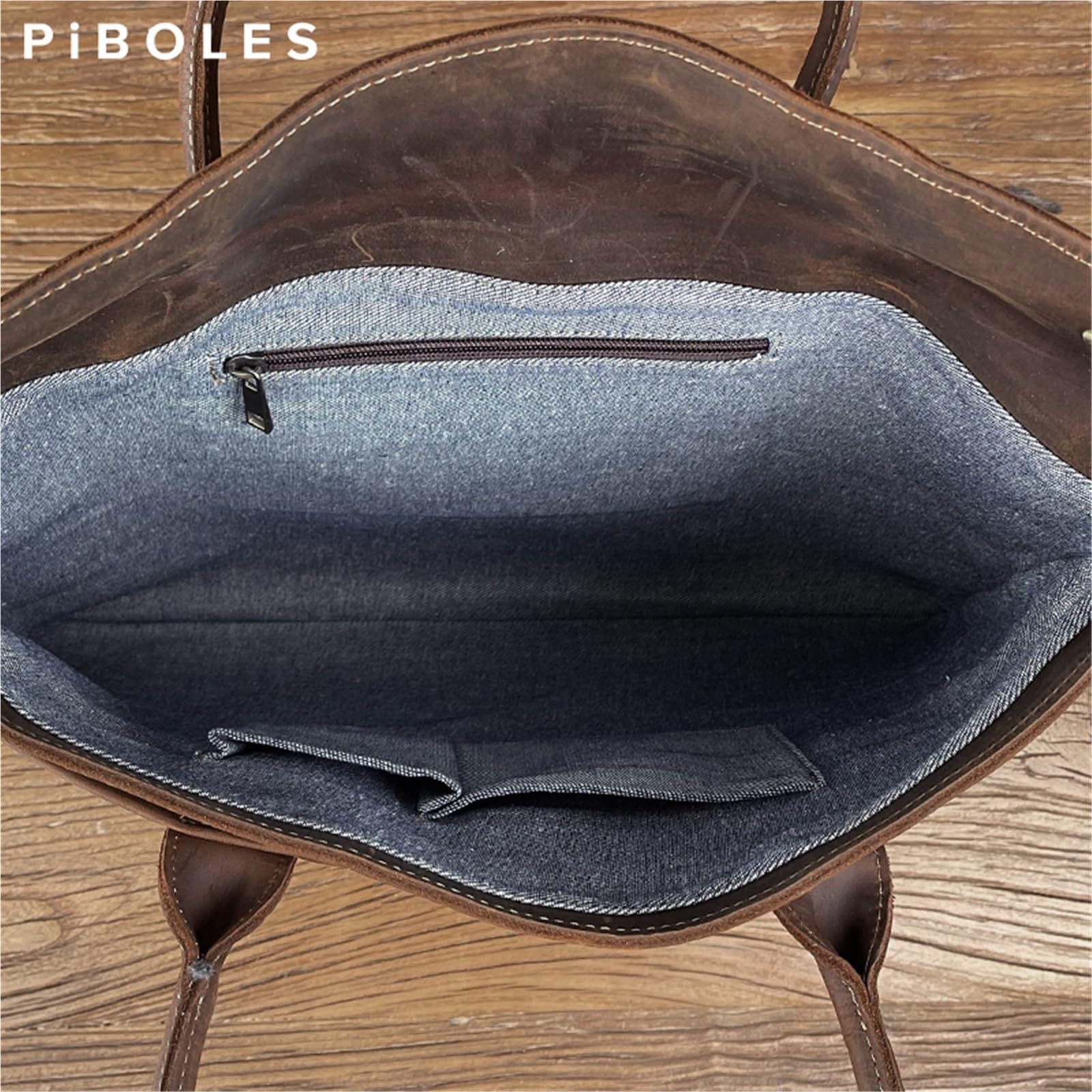 Retro Men's Briefcase Leather Handbag Business Tablet Bag Slim Clutch For 16-Inch Laptop