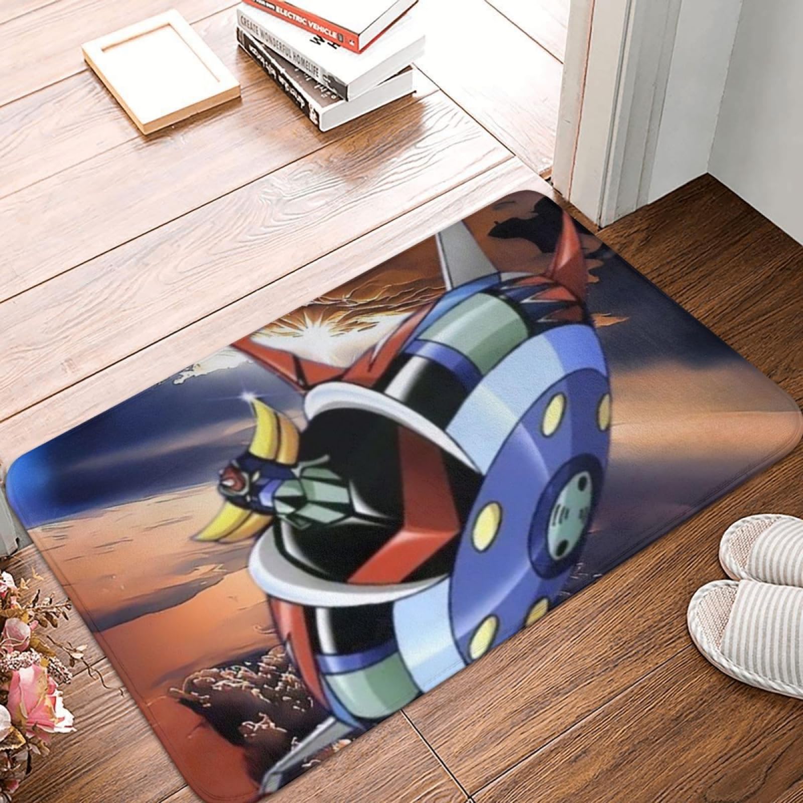 Paillasson Goldorak pour salon rétro et grand tapis de sol d'entrée UFO Robot
