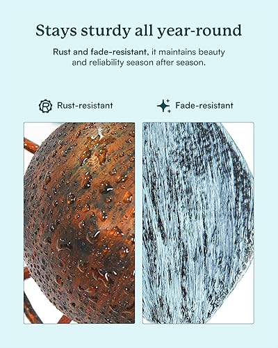 Miniatura 4 de Molinillos de viento de cobre para exteriores de 74 pulgadas con luz LED solar, esculturas de viento dobles cinéticas y molinos para decoración de