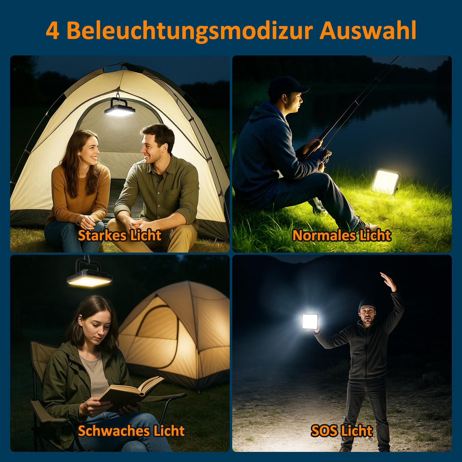 Kangtaixin LED Lampada Campeggio Ricaricabile con 20000mAh Batteria Powerbank Camping Luce Portatile, 4 Modalità di Luce Campeggio, IPX5 Impermeabile Lanterna da Campeggio Lampada Emergenza per Tenda