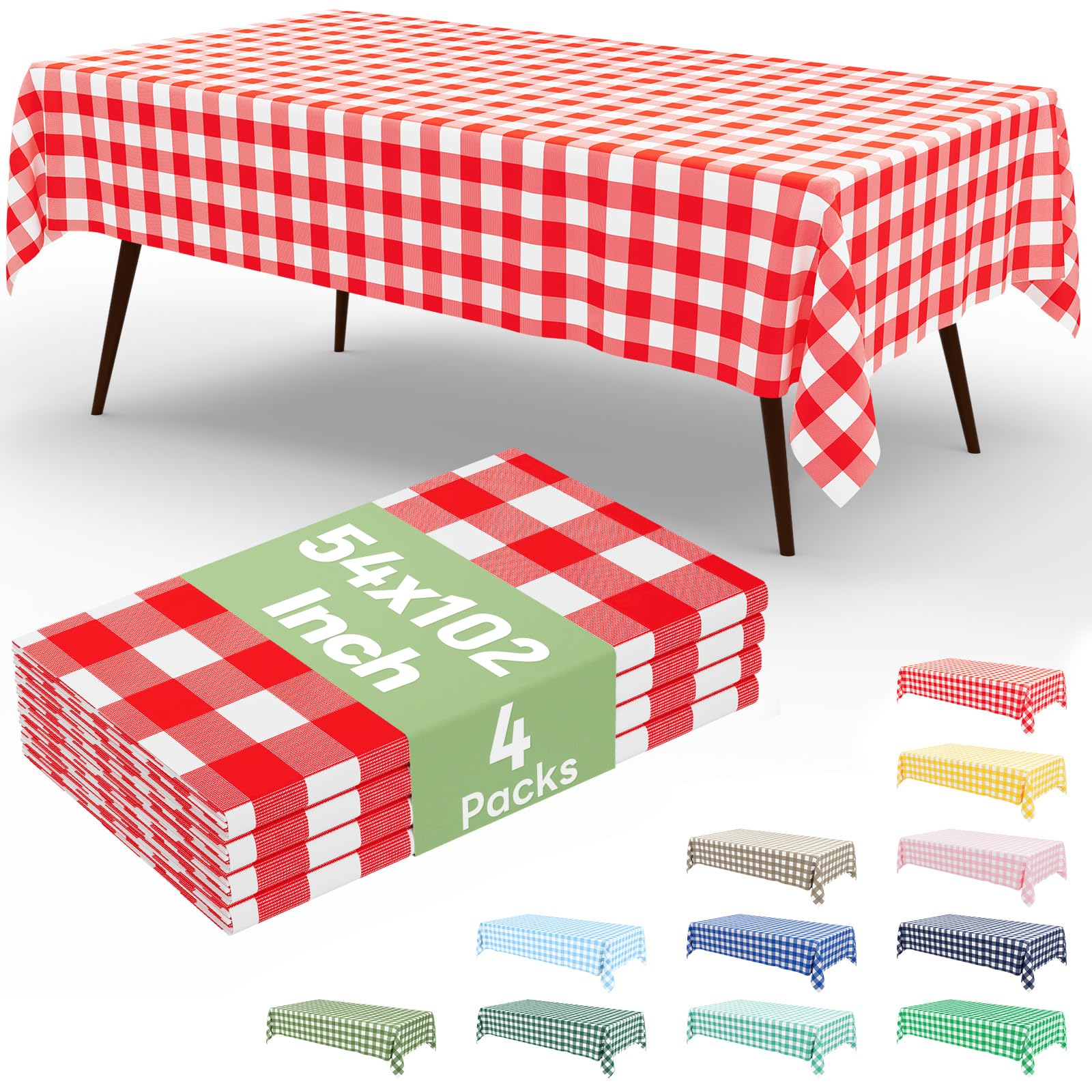misaya 4 Packs 54 x 102 Inch Buffalo Disposable Table Cloth - tablecloths | Mubboo
