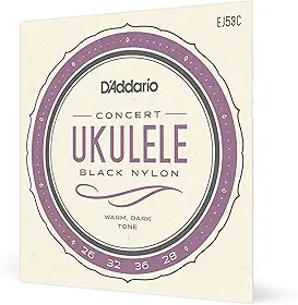 Encordoamento Para Ukulele Concerto D'Addario Pro-Arté Black Nylon EJ53C