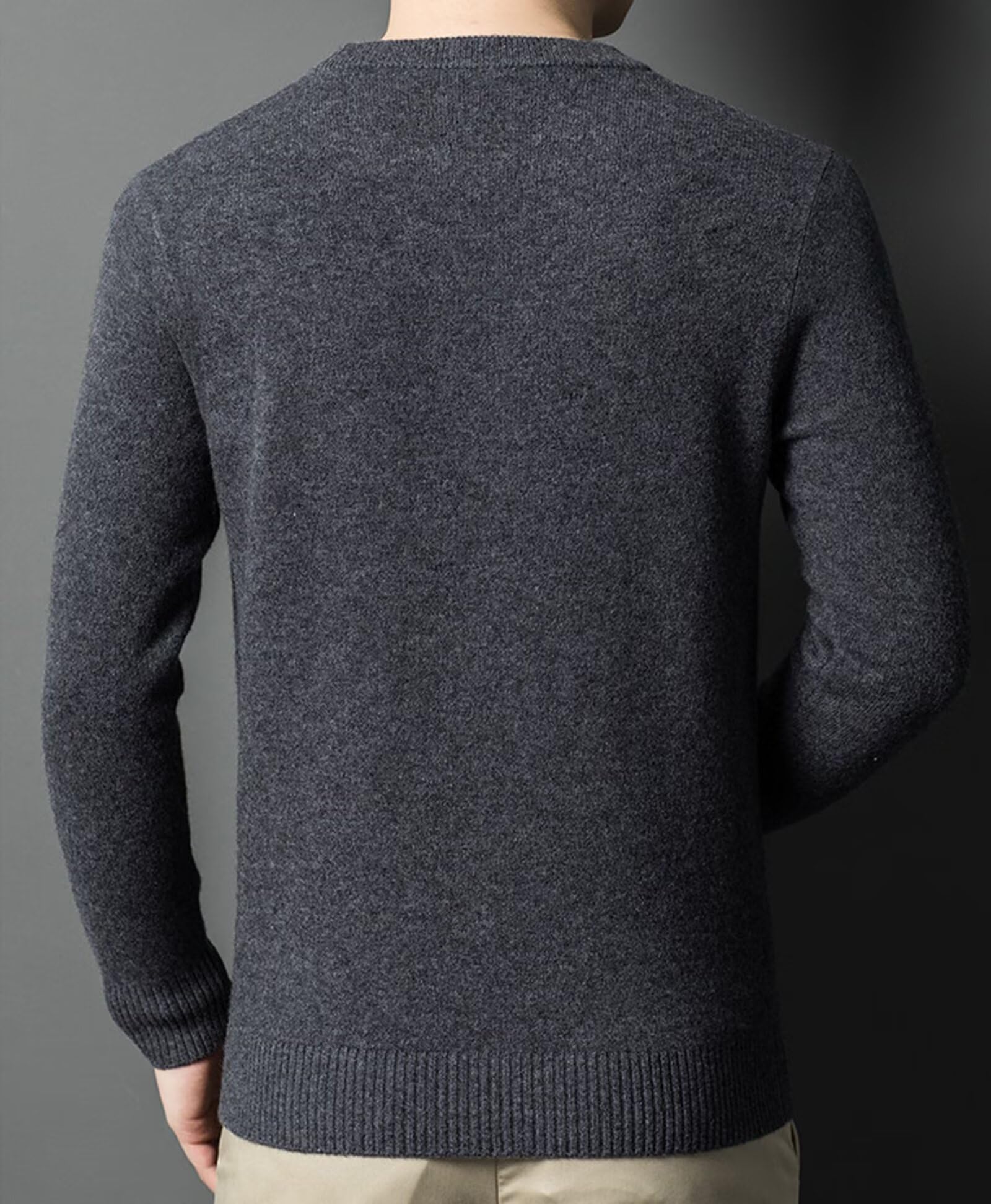 HNVAVQ Maglione 100% Cashmere Uomo Girocollo Morbido Caldo Casual