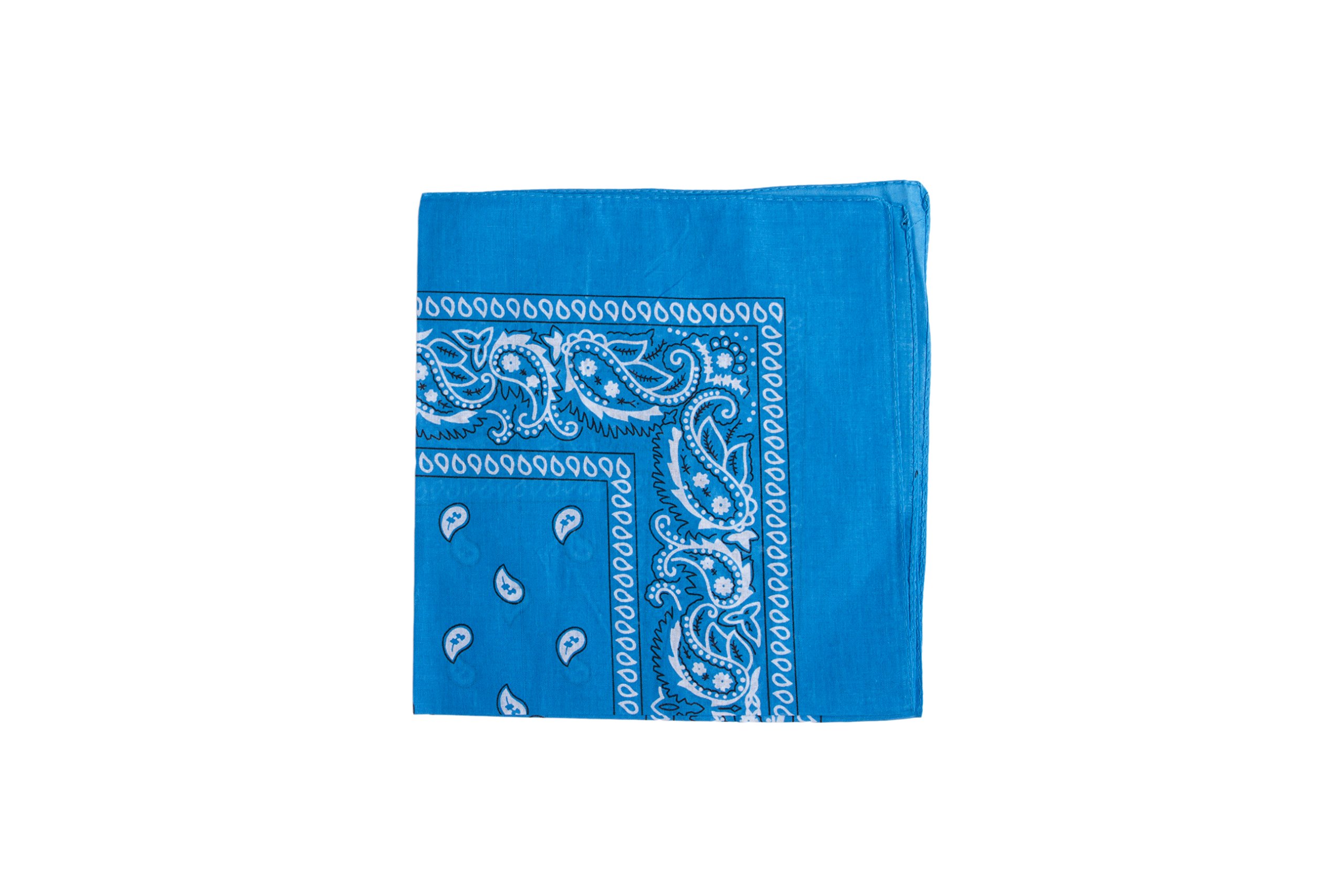 M MACAHEL Cotton Paisley Design Bandana (Turquoise)