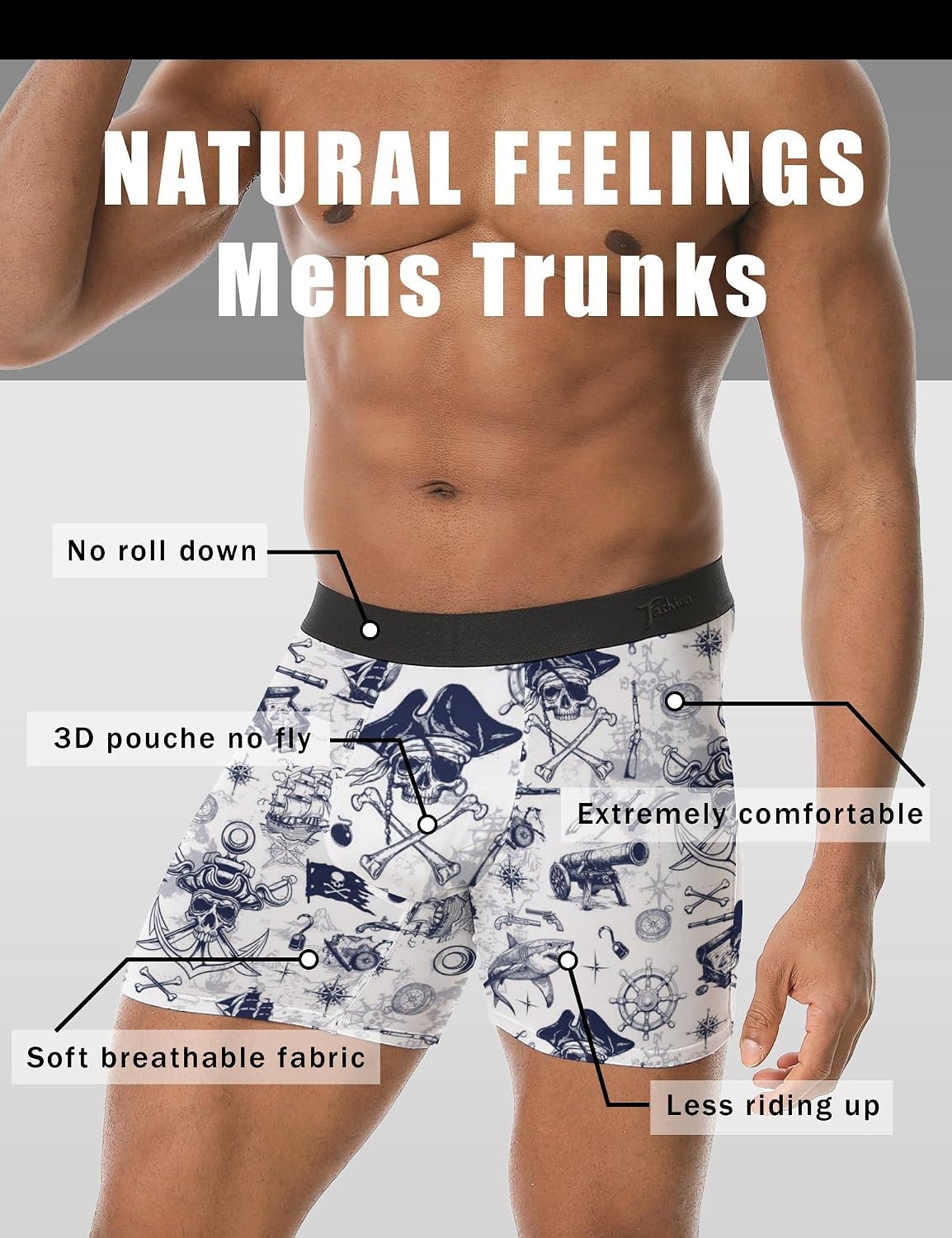MEDTOGS Funny Boxer Briefs for Men Breathable Underwear for Men Flyless