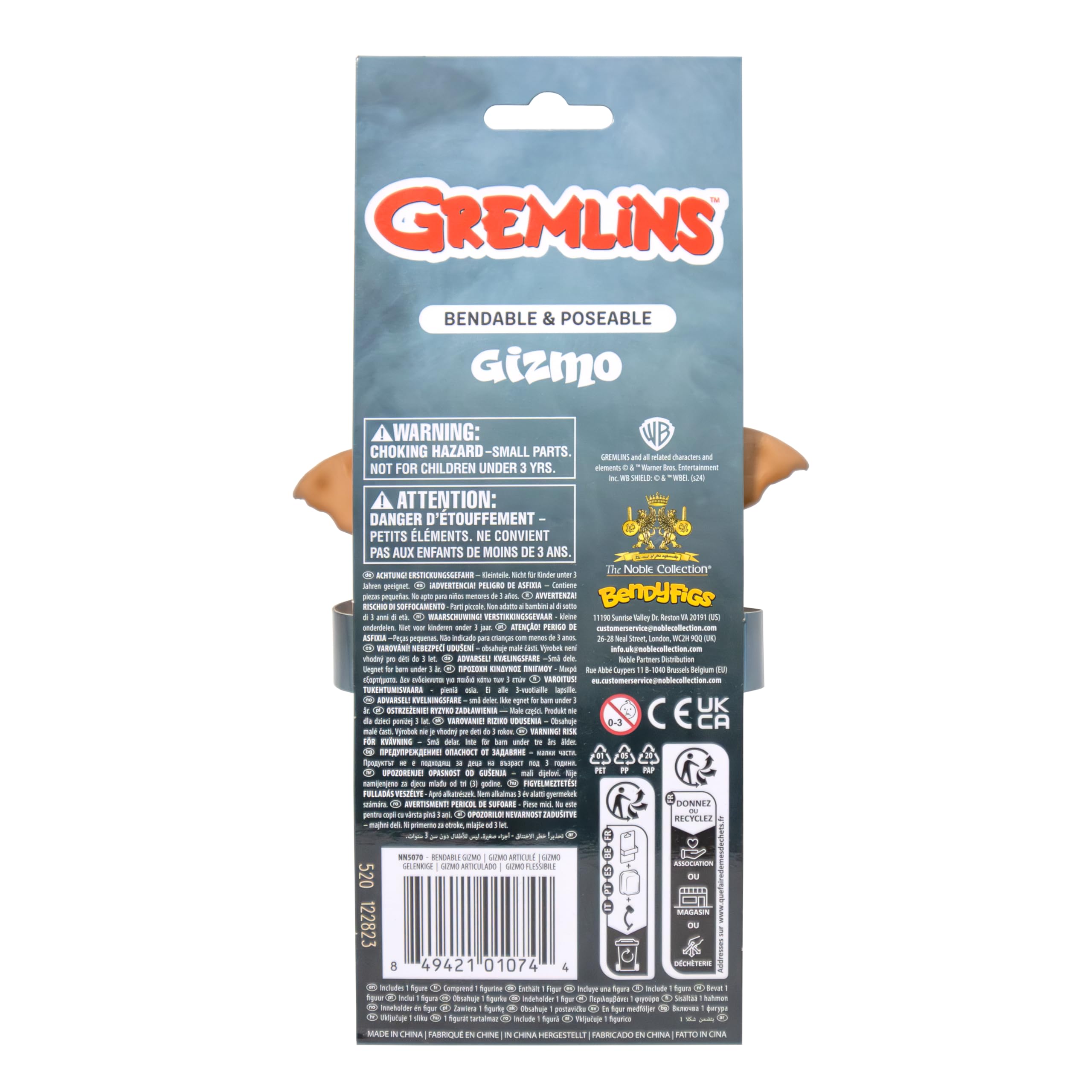 The Noble Collection Gremlins Gizmo Bendable, Gray - Image 3