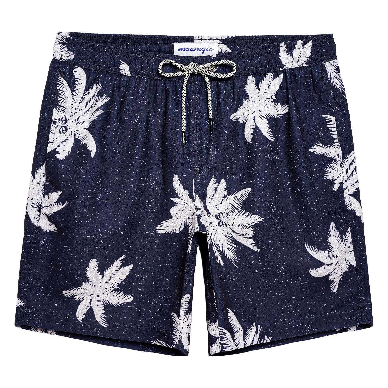 maamgic Mens Swim Trunks Quick Dry Mesh Linner with Pockets 7" Beach Shorts