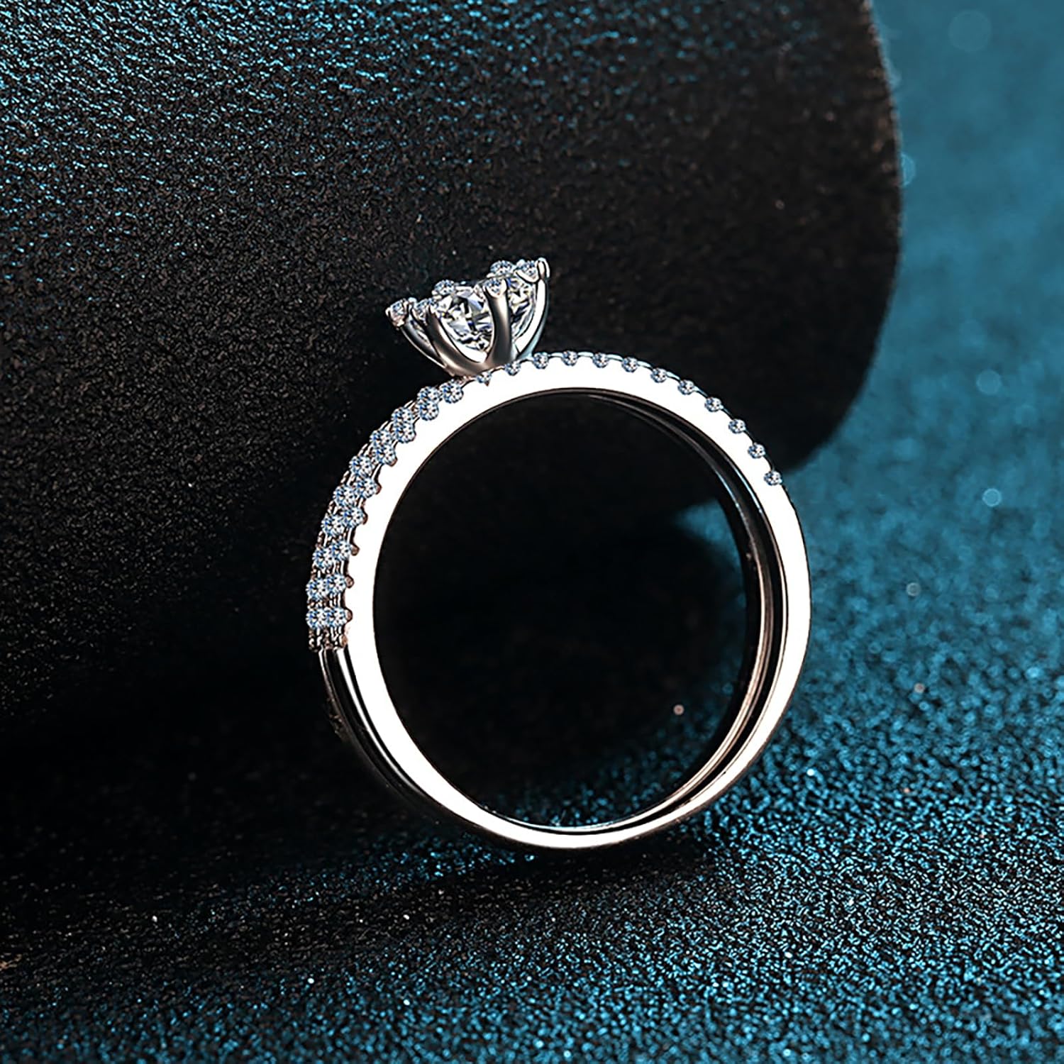 14K Gold 1ct Diamond Three-Stone Women's Bridal Rings Sets, VVS1 D-Color Promise Ring, A great gift for any Valentine's Day - Image 6