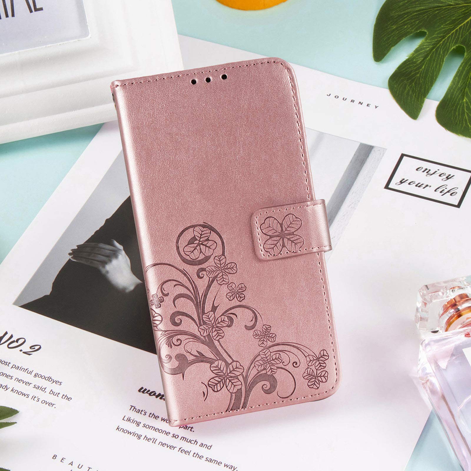 GOKEN Cover Per Honor X8a – Custodia Flip Portafoglio Oro Rosa Con Supporto, Slot E Rilievo - 3
