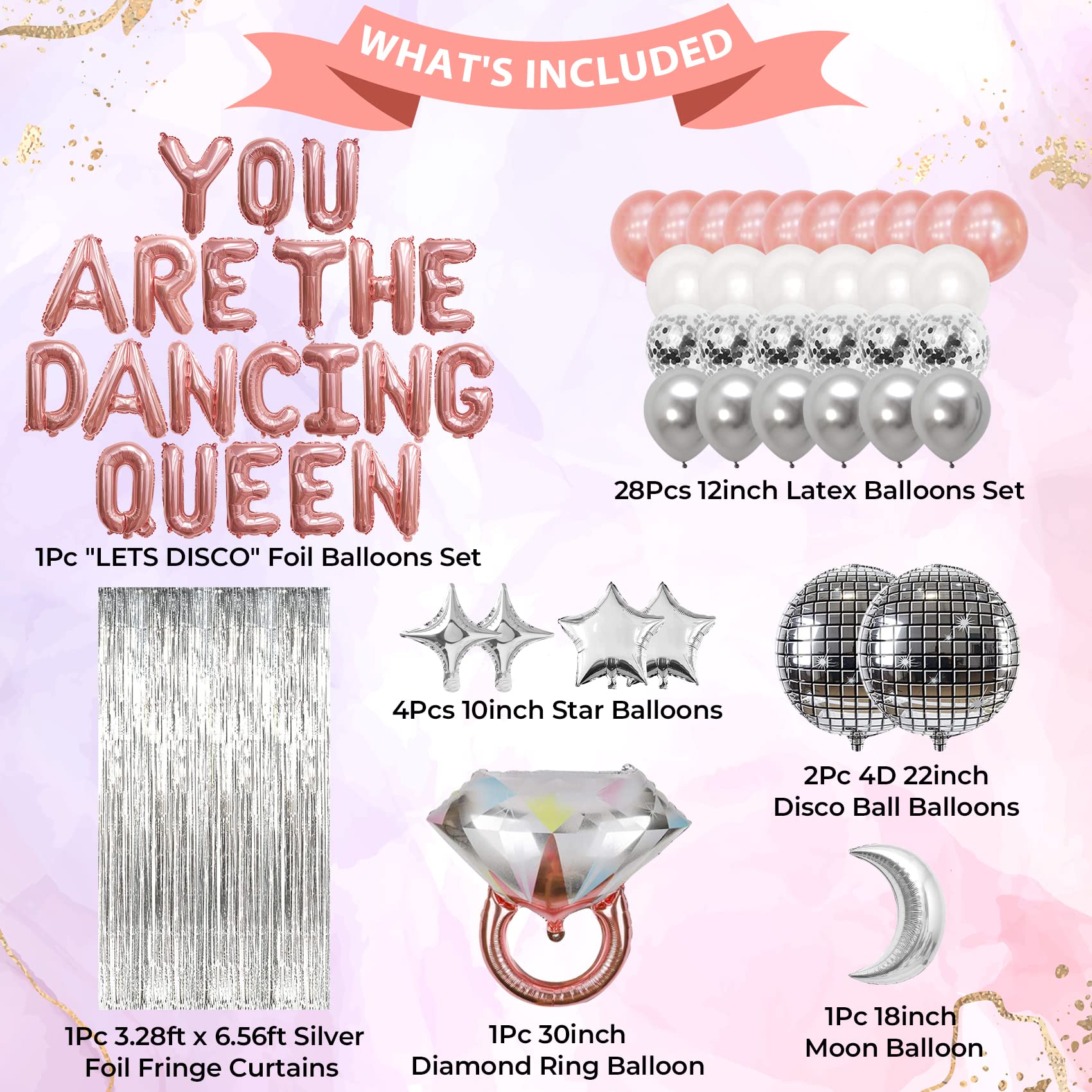 Disco Party Decorations 70s Party Decorations Disco Decoration Disco Bachelorette Party Decorations Disco Balloon You Are the Dancing Queen Balloonss Last Dance Music Themed Decoration Decor Supplies