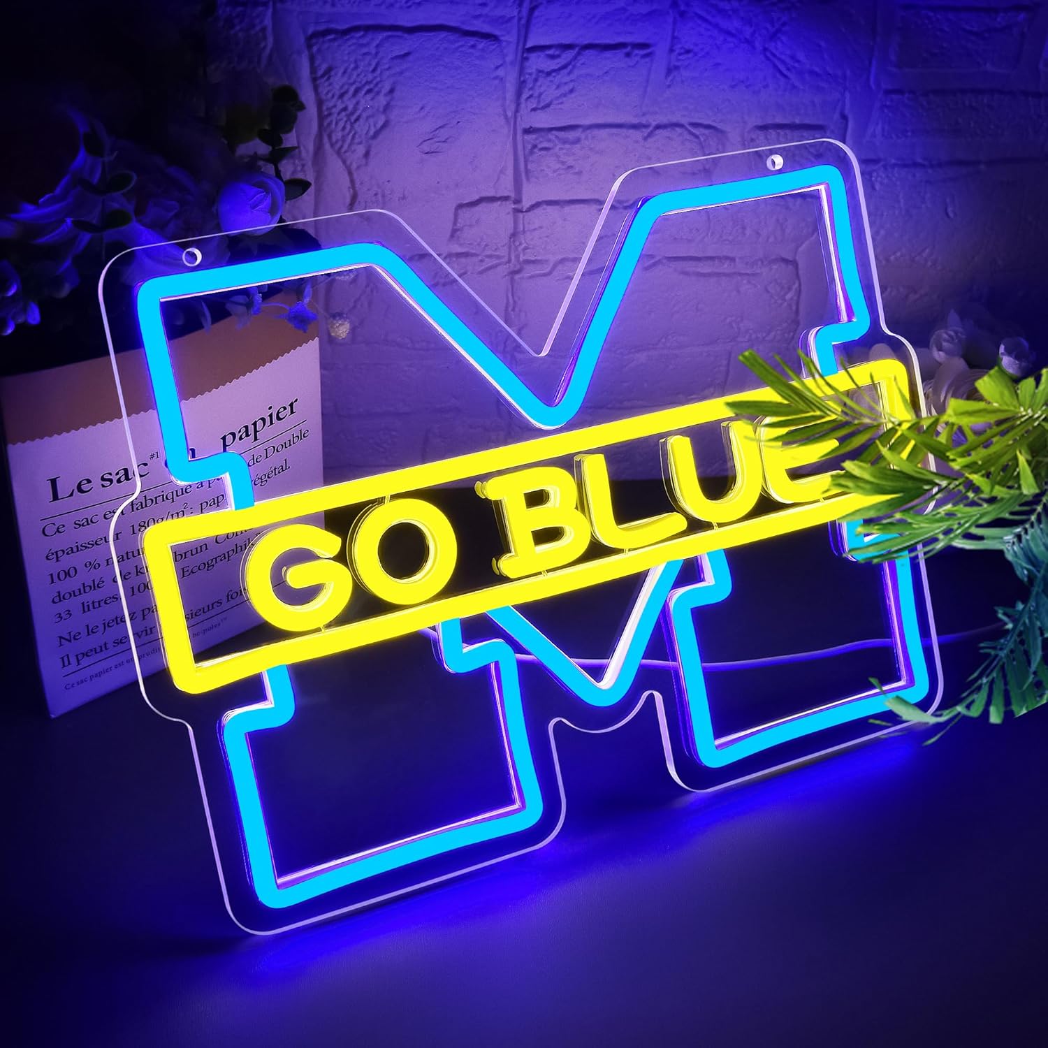 University Neon Sign for Wall Decor University Football Team Logo Led Neon Light for Man Cave Birthday Gifts for Fans Led Light Up Sign for Party Club Bar Dorm Decor Size13.7 * 10In - Image 2