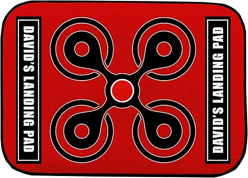 Artylicious Personalised Drone Landing Pad - RED pad 44cm x 32cm DP103, Mini, Pro, all drone models, Drone Accessories - 44cm x 32cm