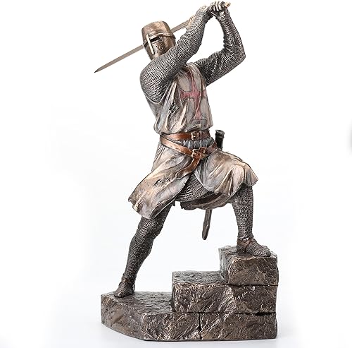 Miniatura 2 de Veronese Design Figura de guerrero de 12 pulgadas con acabado de bronce de resina fundida en frío