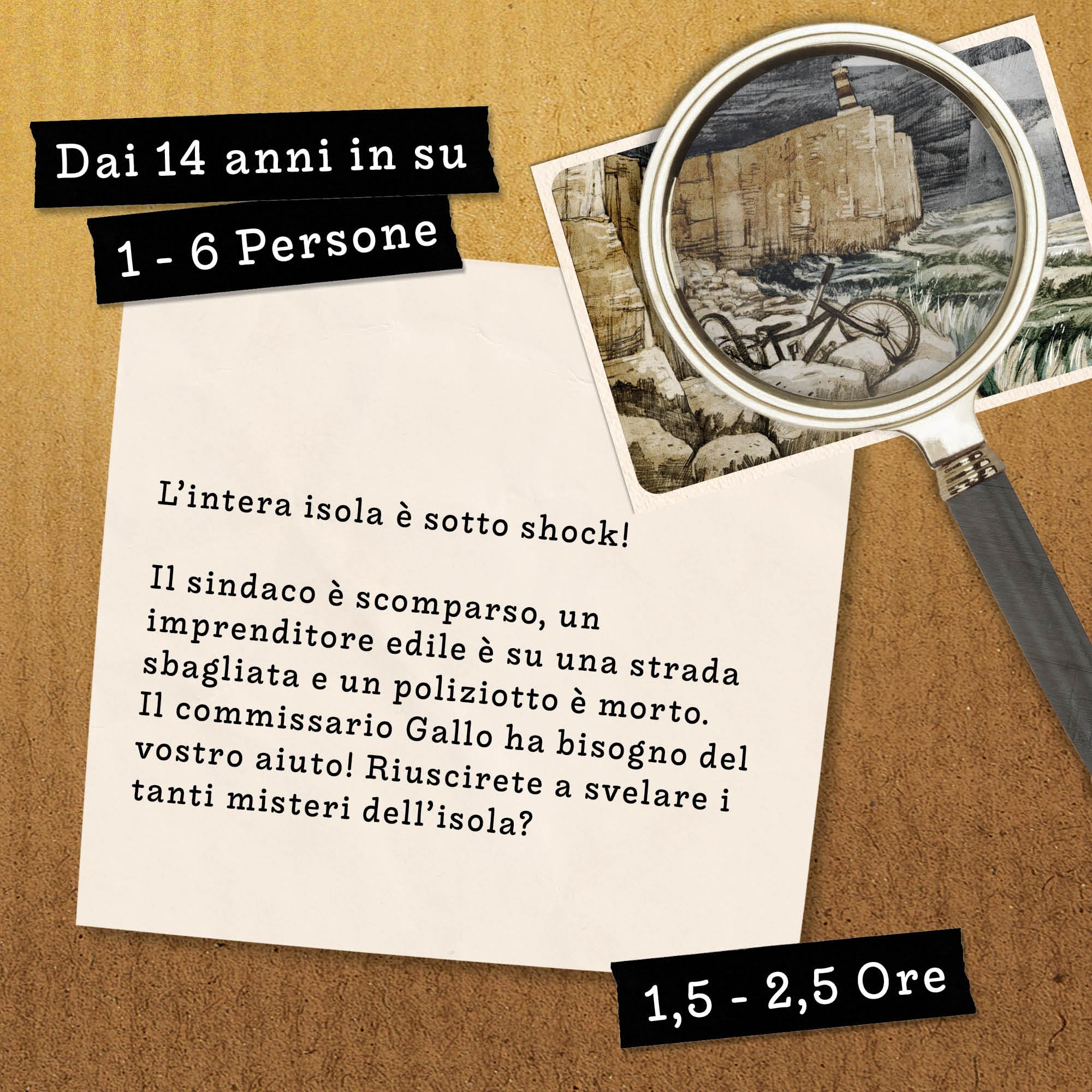 Hidden Games Luogo del Reato – L'isola dei misteri – Gioco investigativo, tipo Escape Room da tavolo, giochi nascosti, risolvi un caso, gioco detective, caso da risolvere