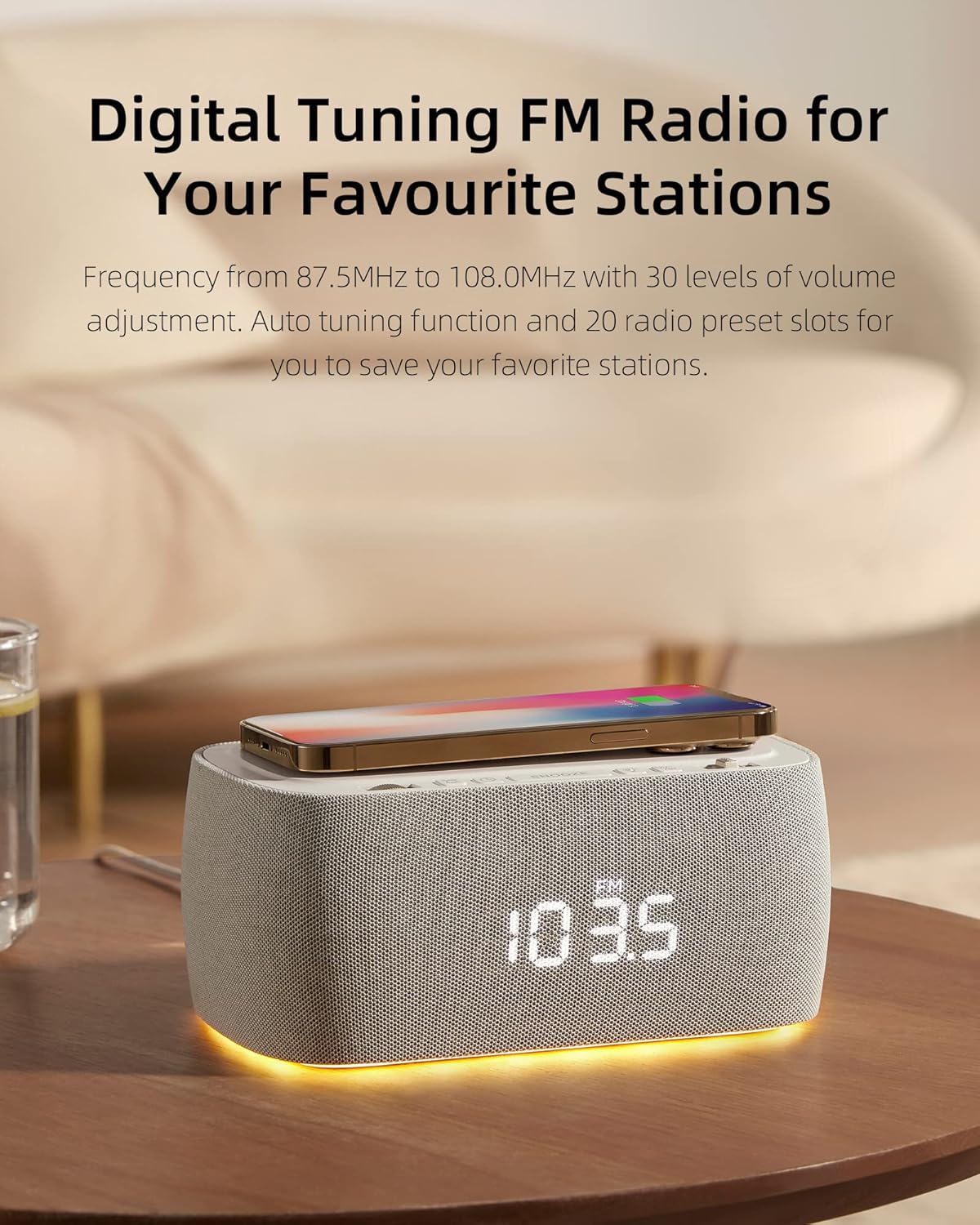 Buy EZVALO Alarm Clock with Wireless Charger,Multifunctional Digital