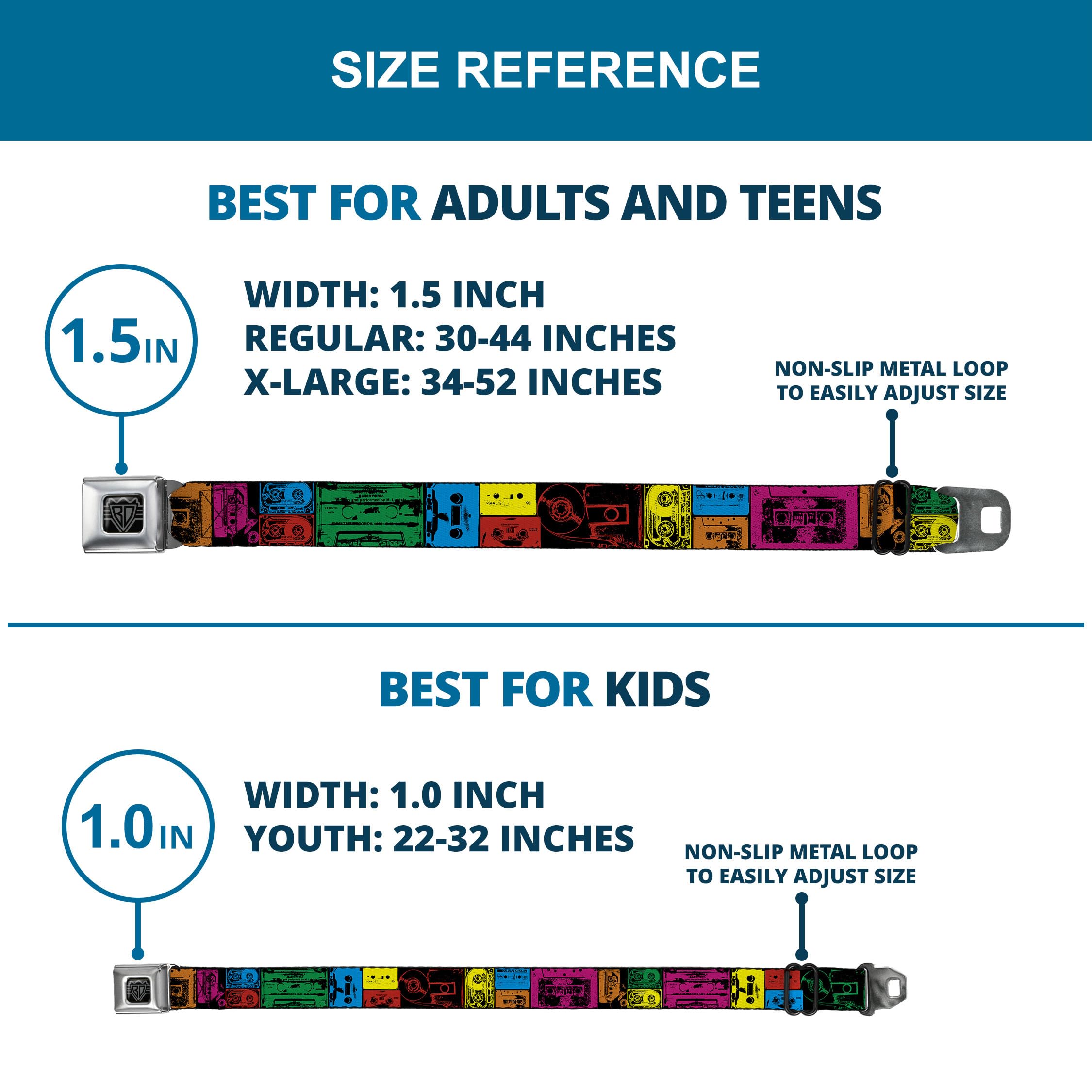 Buckle-Down Unisex Seatbelt Belt Tapes W32016 Gürtel