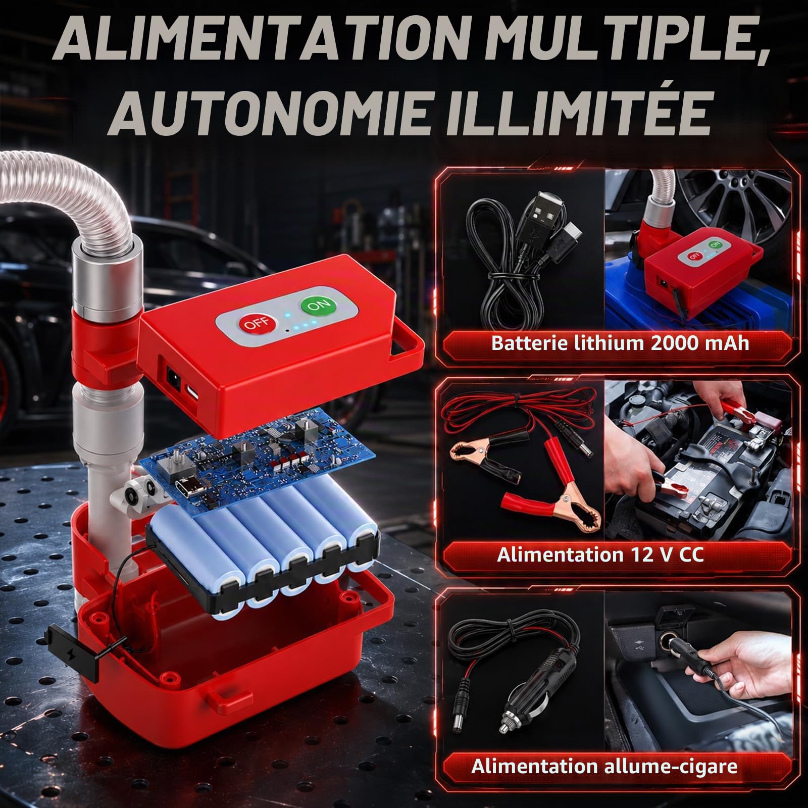 Pompe à essence pour bidon 27 mm version européenne – Pompe à essence électrique avec arrêt automatique, moteur sans balais, rechargeable (2000 mAh/40 min) – Pompe à carburant 6,5 l/min