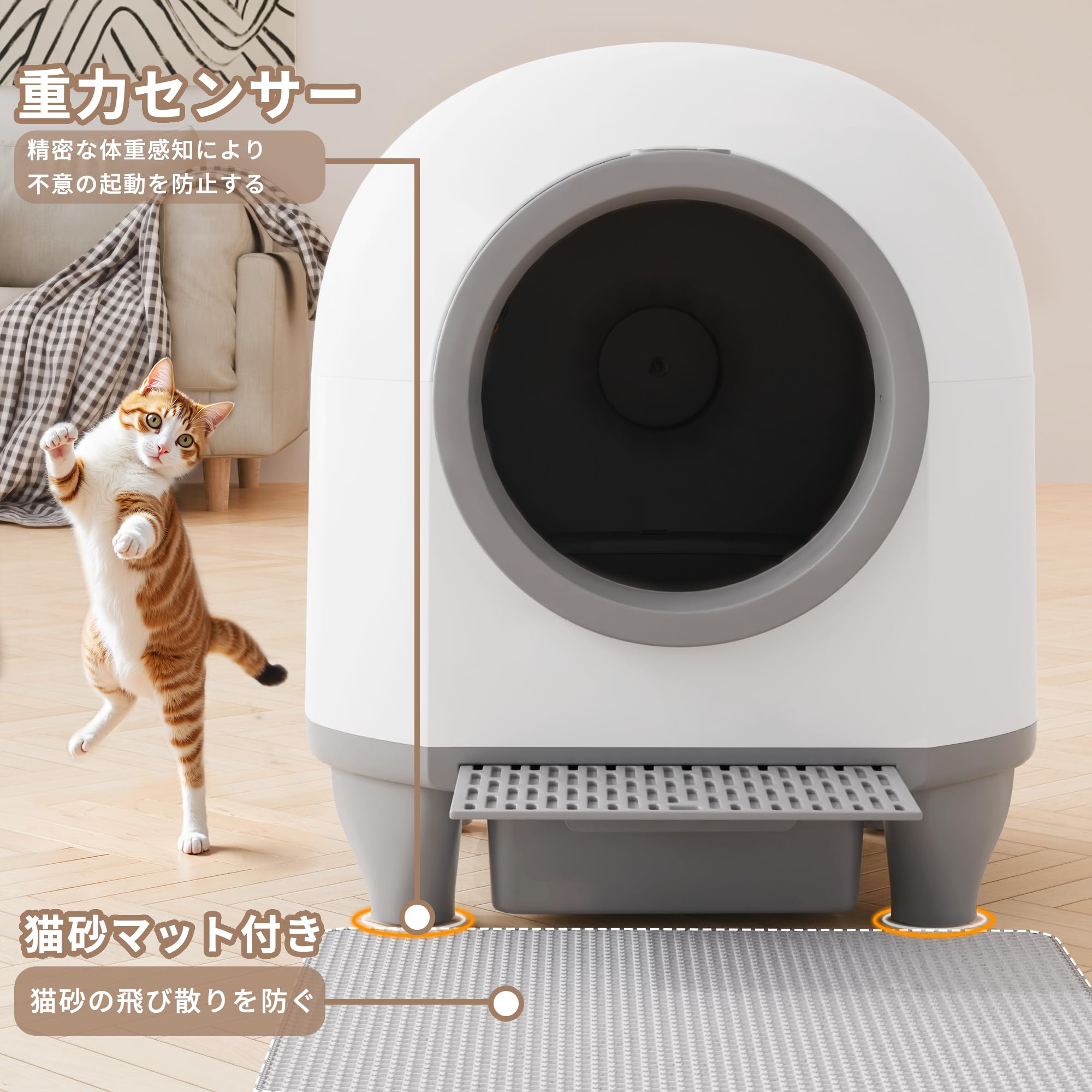 Petnniko 猫 自動トイレ 大型 消臭 お手入れ簡単　ペット用　自動掃除 Amazon | Petnniko 猫 トイレ 自動 自動トイレ 自動掃除 大型