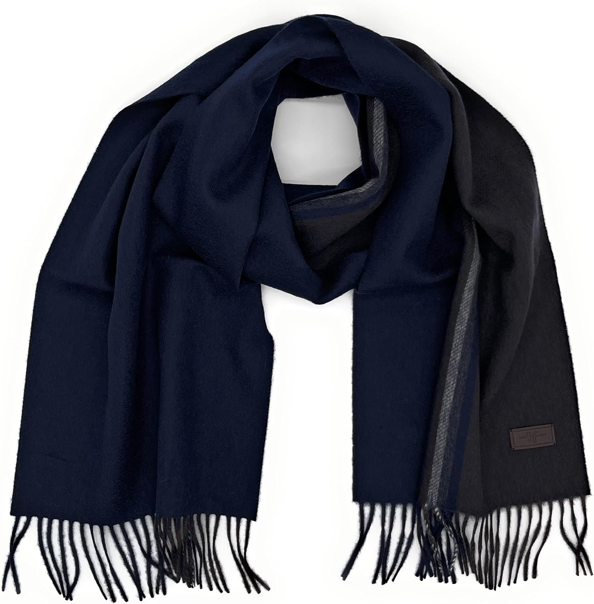 Bufanda de merino australiano estampada para hombre – Bufandas de invierno para hombre ultrasuaves y ligeras, 70 pulgadas x 10 pulgadas