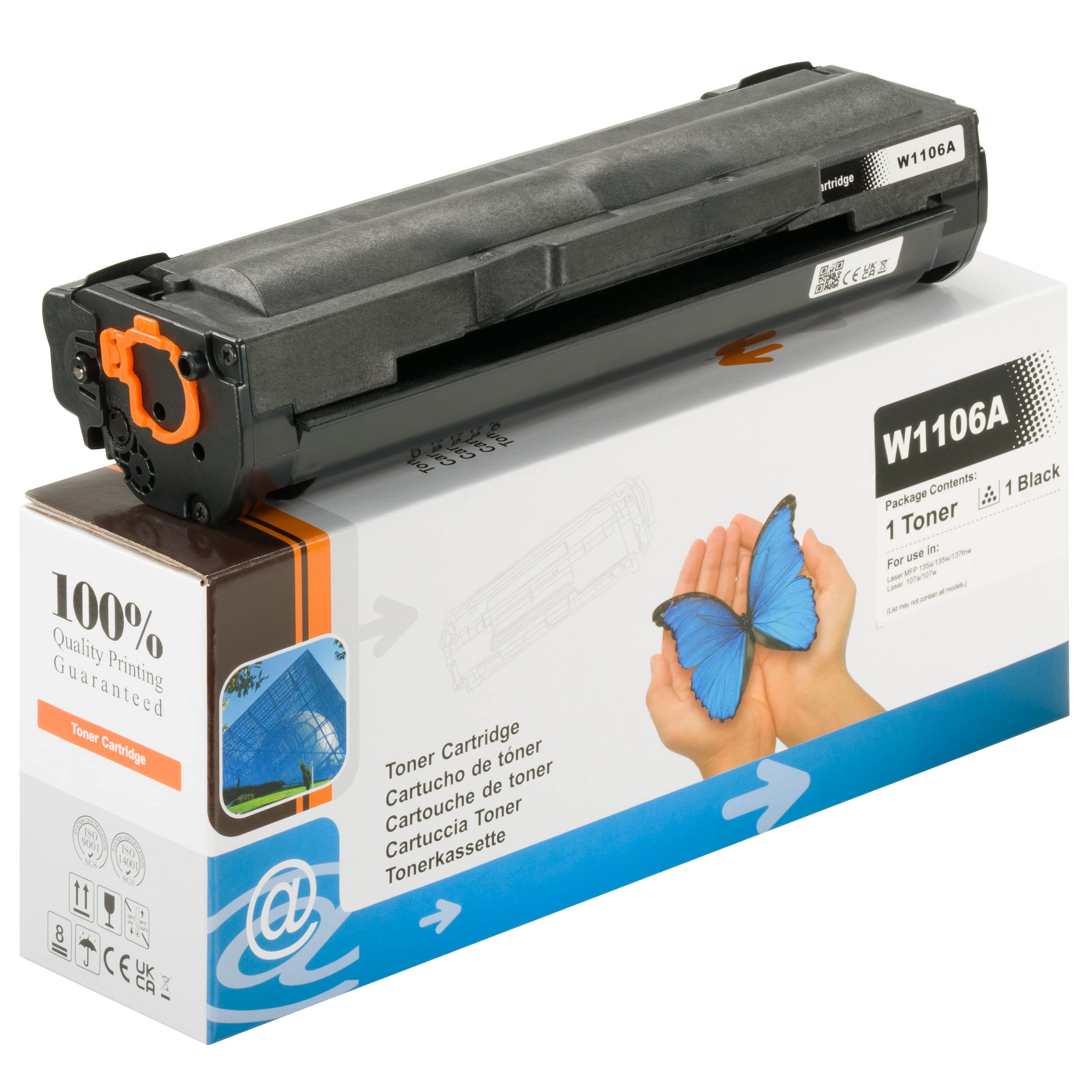 ESMOnline 1 Compatible Toner Cartridge 106A Black for Laser Devices W1106A Replacement for HP 107w 107a 107r 108a 108w HP Laser MFP 135wg 137fwg 135a 135r 135w 137fnw