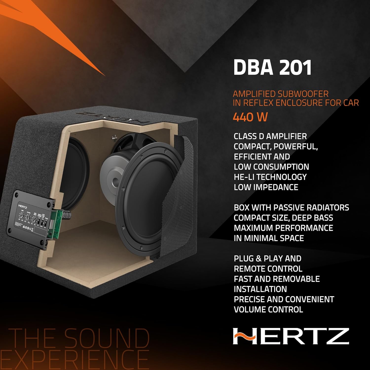 HERTZ DBA 201 8" (200mm) Active Sub Box-Dual Passive Radiators