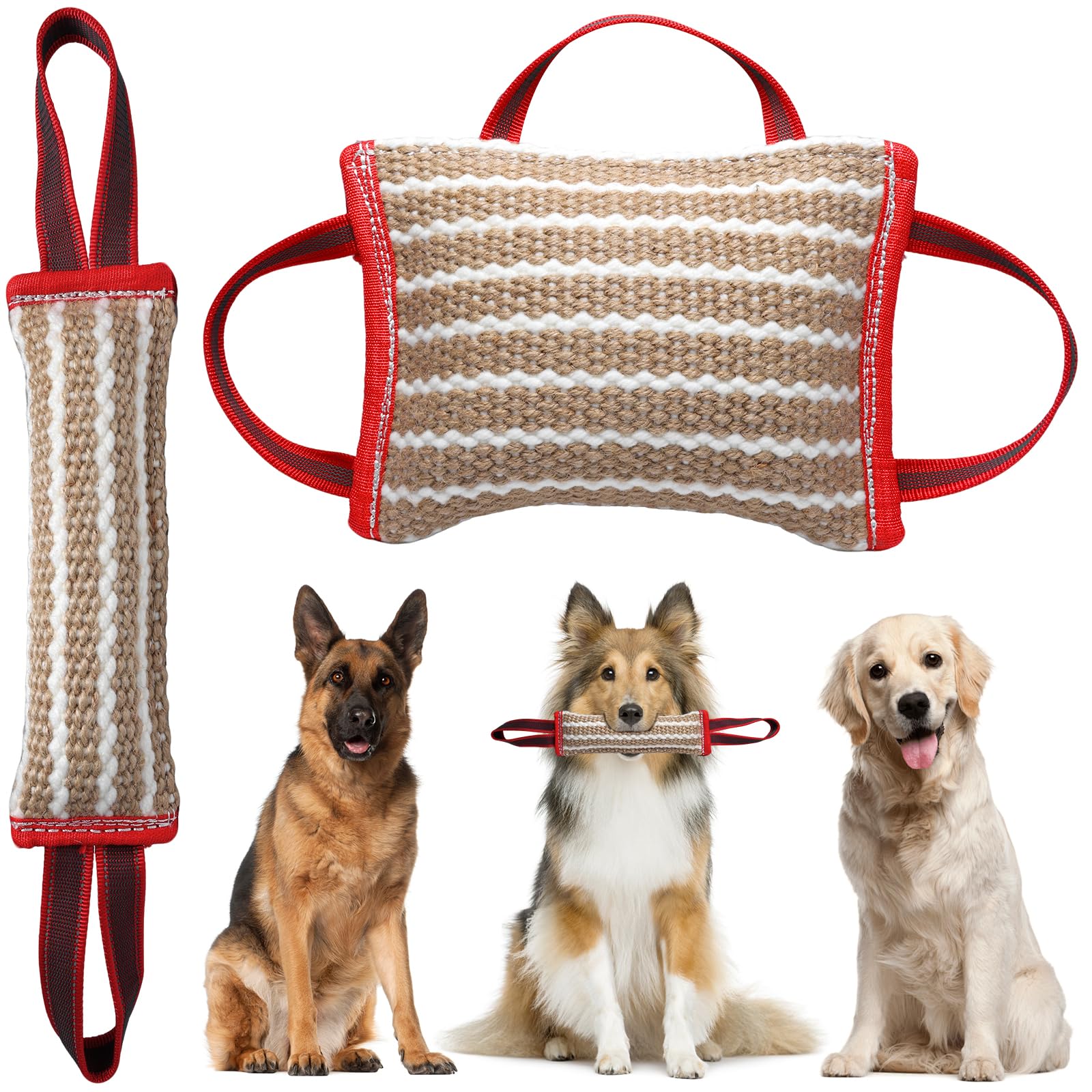Storystore Dog Bite Pillow + Tug Toy Set including Handles