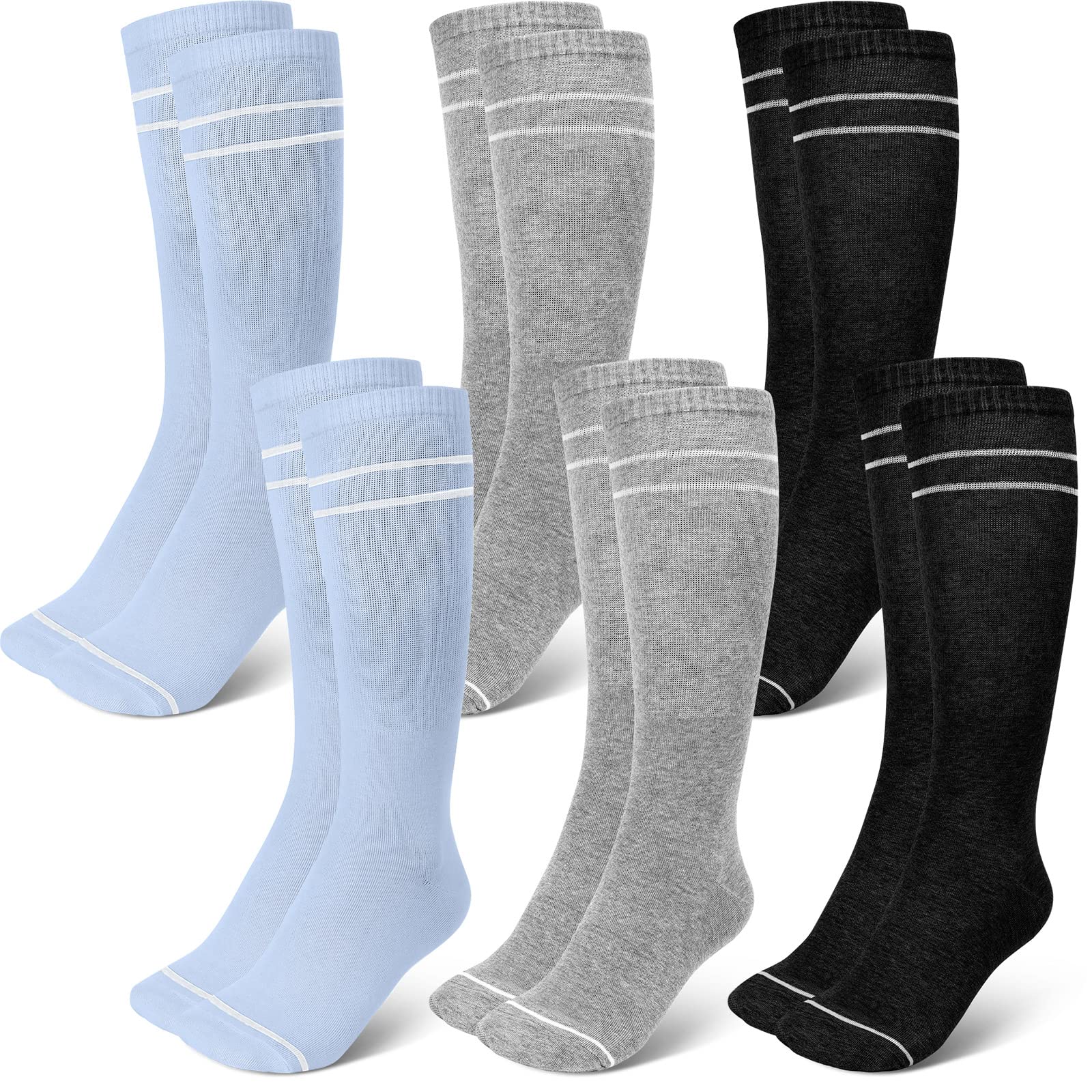 Yaomiao 6 Pairs Maternity Compression Socks 20-30 mmHg Circulation Support Socks Compression Stockings for Women Pregnancy