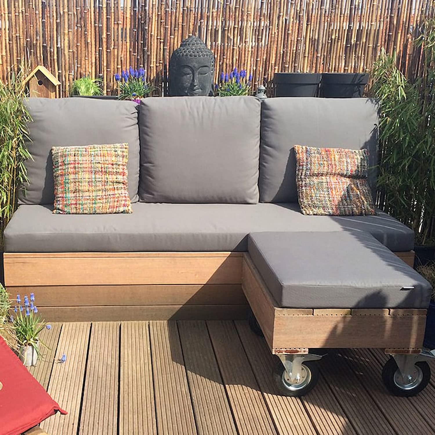 Cuscione Per Panca Da Giardino 2/3/4 Posti Con Schienale, Impermeabile E Resistente Al Sole, Tessuto Oxford