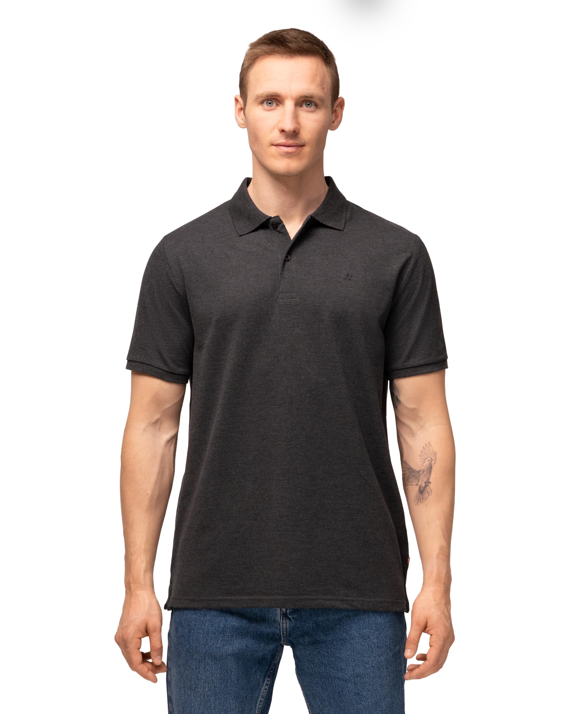 DANISH ENDURANCE Premium Men's Short-Sleeved Polo Shirt (Pack of 1 | 2 Pack), Piqué Quality Made of Organic Cotton, Polo Shirt with Regular Fit and Stretch