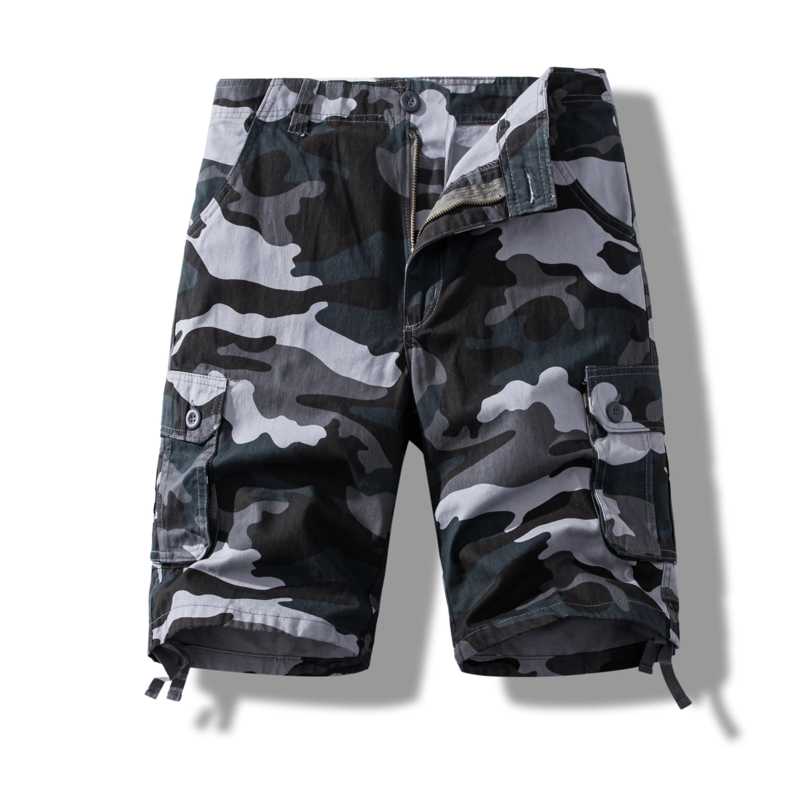 Bermudas de verano para hombre, pantalones cortos de senderismo con múltiples bolsillos, de algodón
